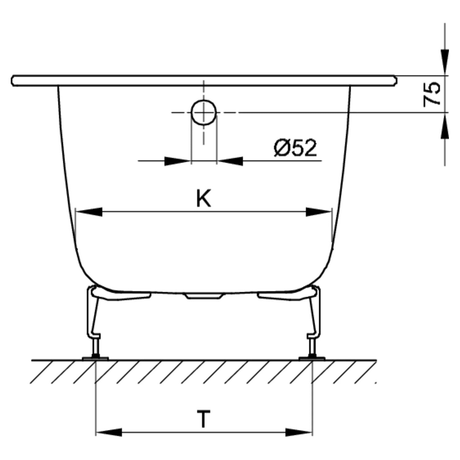 Bette One Relax Bath, Drawing