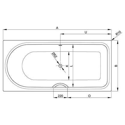Bette Ocean Low-Line Steel Bath - Multiple Sizes Available | Includes Legs