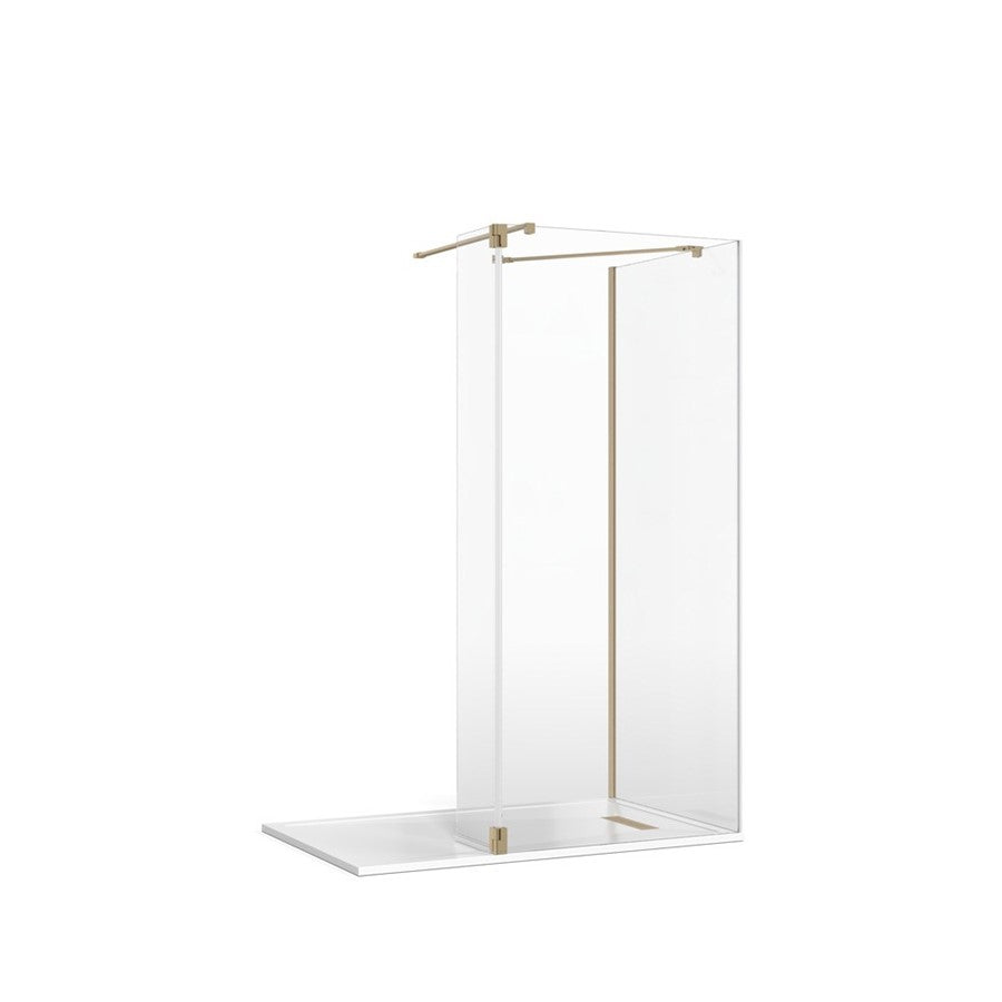 Crosswater Gallery 8 Glass Corner with Hinged Deflector (Wall/Angled Bracing Bars)