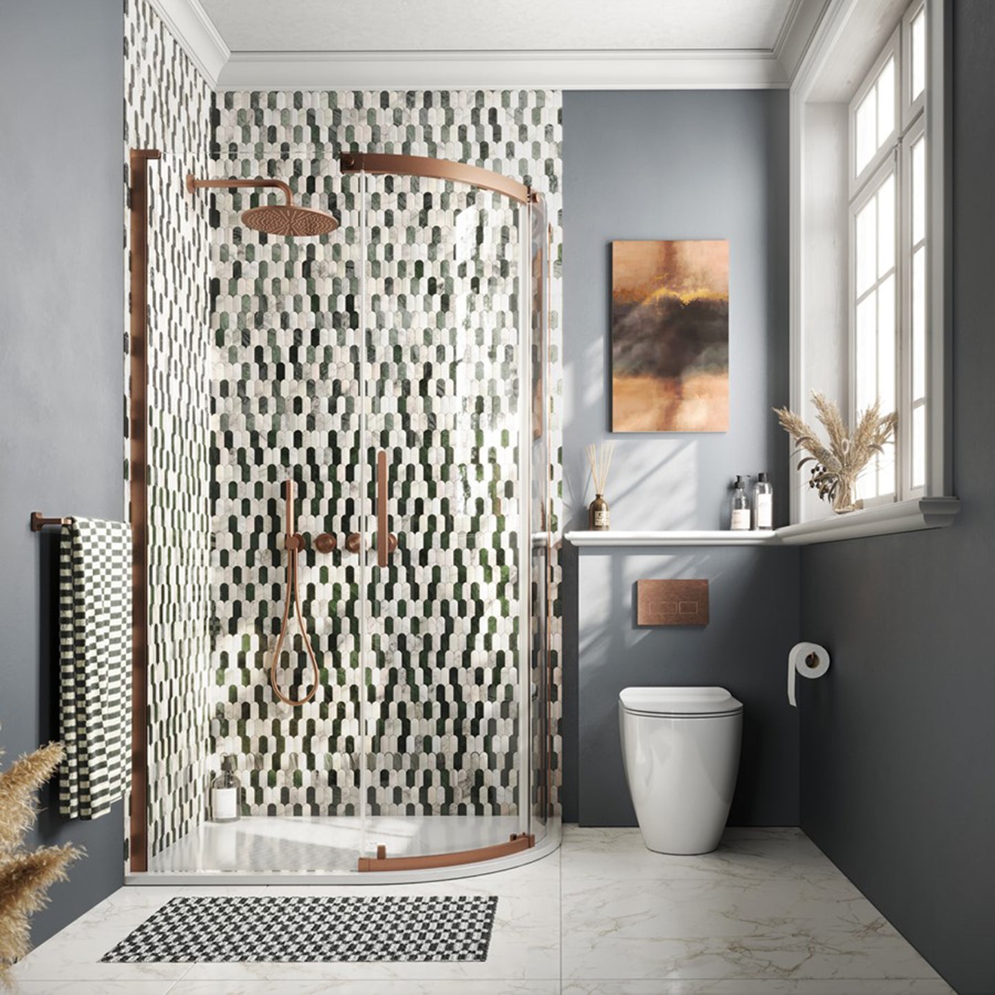 Crosswater Optix OXQSFC10X8_L 10 Offset Quadrant