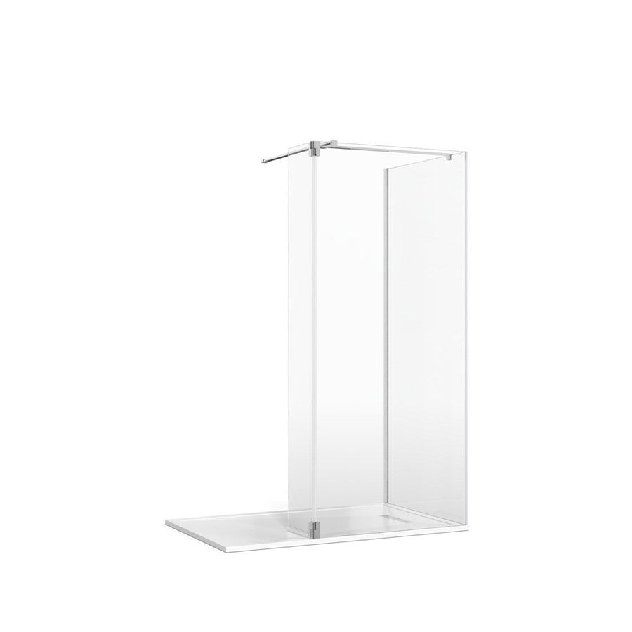 Crosswater Gallery 8 Glass Corner with Hinged Deflector (T Bracing Bar)