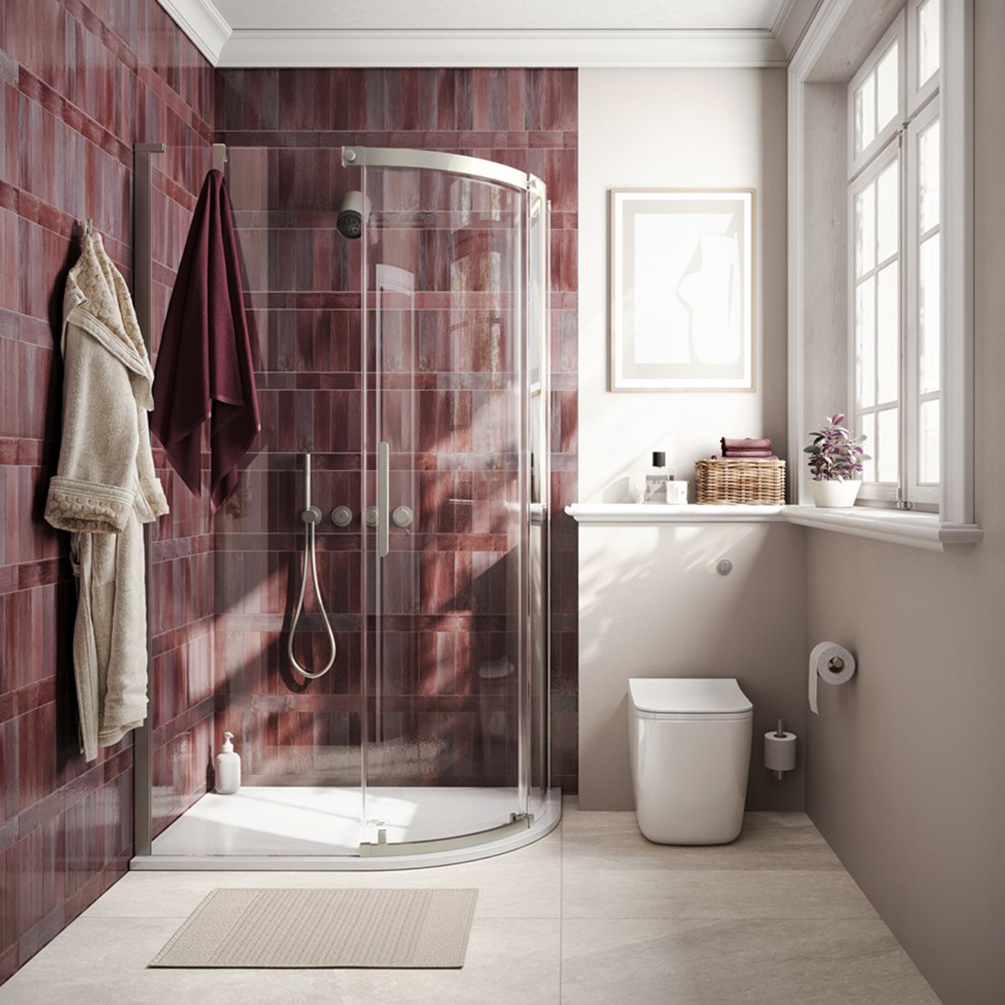 Crosswater Optix OXQSFC10X8_L 10 Offset Quadrant