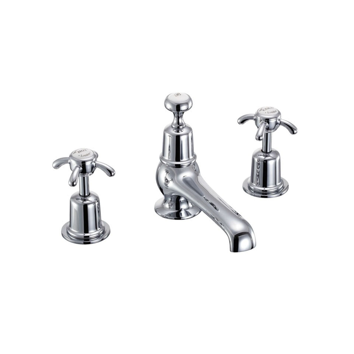 Burlington Anglesey 3 Tap Hole Thermostatic Mixer with Pop-up Waste