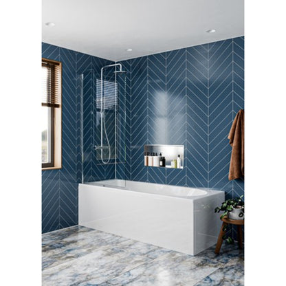 Crosswater Clear 6 Hinged Bath Screen 800mm