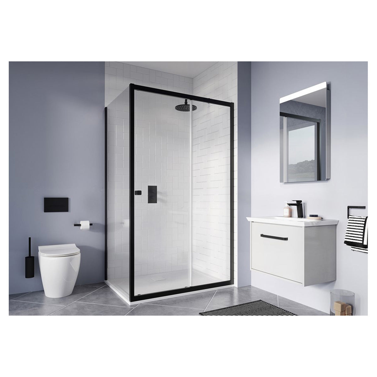 Crosswater Clear 6 Single Sliding Door