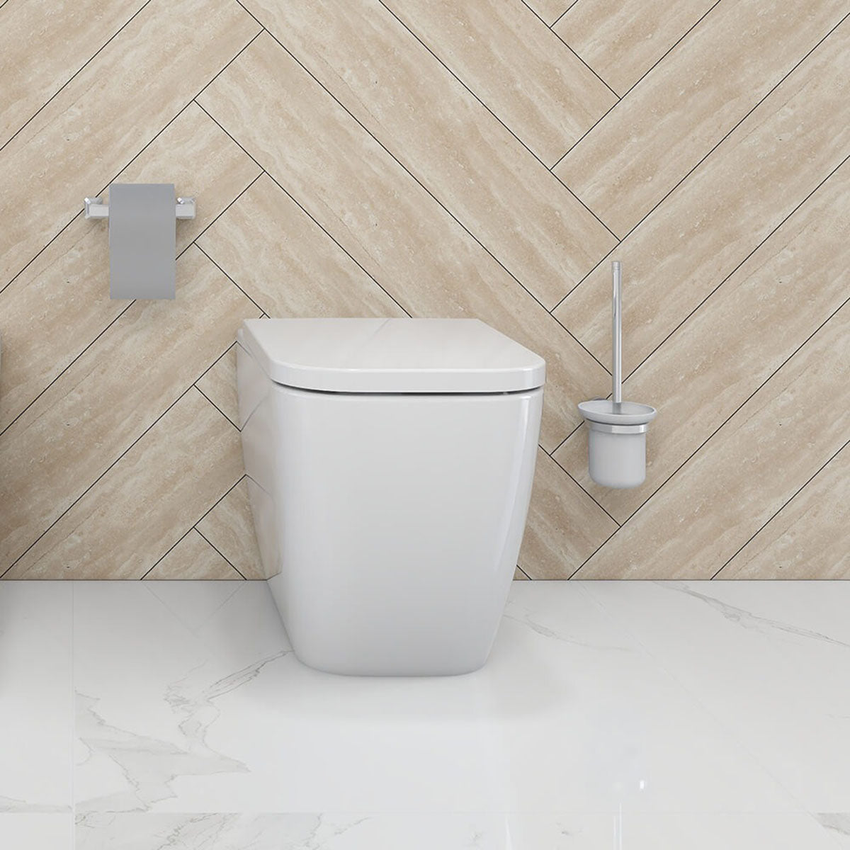 IMEX Essence White Back-To-Wall WC Bowl With Seat CB10100R