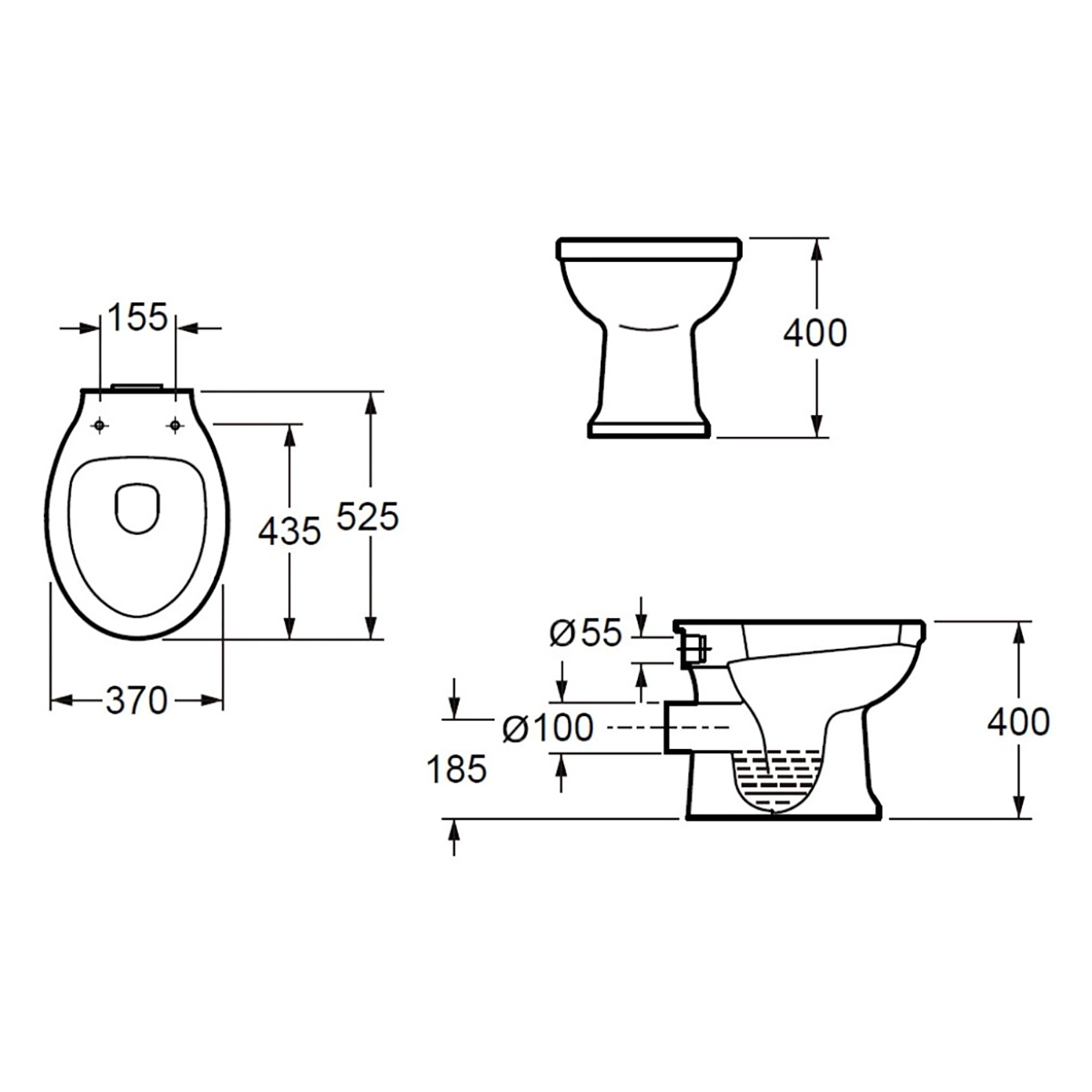 IMEX CF10142 Wyndham Traditional High Level WC Set