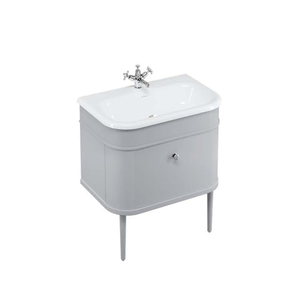 Burlington Bathrooms Chalfont 750mm Single Drawer Unit with Natural Stone Roll Top Basin - Classic Grey