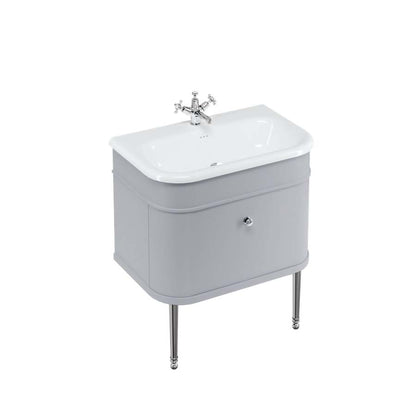 Burlington Bathrooms Chalfont 750mm Single Drawer Unit with Natural Stone Roll Top Basin - Classic Grey