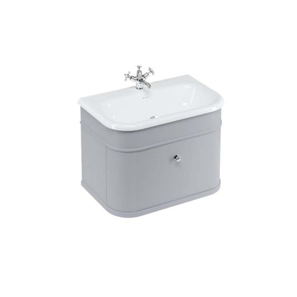 Burlington Bathrooms Chalfont 750mm Single Drawer Unit with Natural Stone Roll Top Basin - Classic Grey