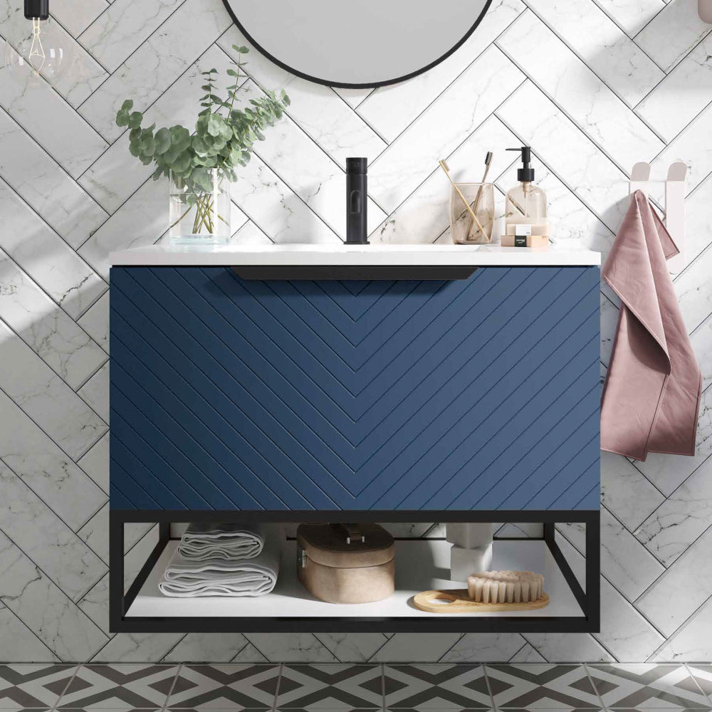 Luxe81 Chevron Wall Hung Vanity Unit
