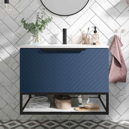 Luxe81 Chevron Wall Hung Vanity Unit
