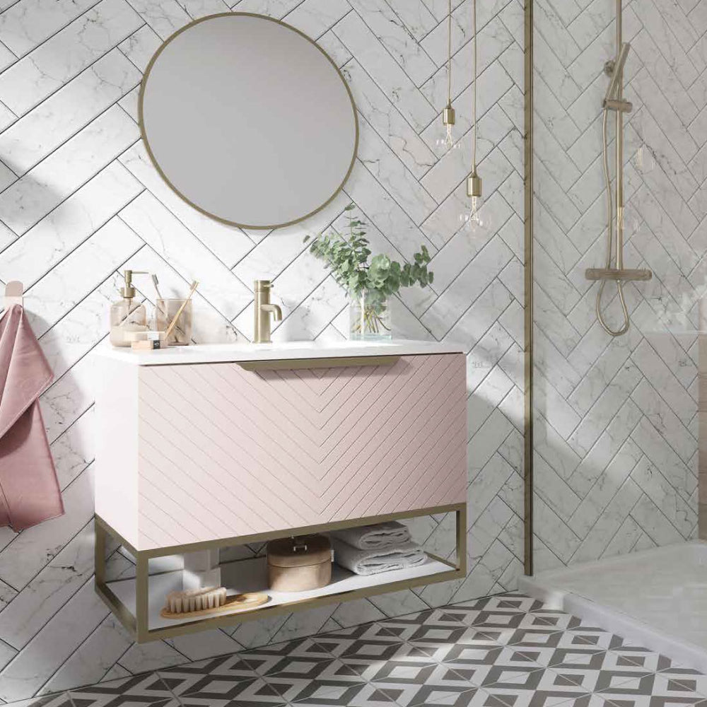 Luxe81 Chevron Wall Hung Vanity Unit
