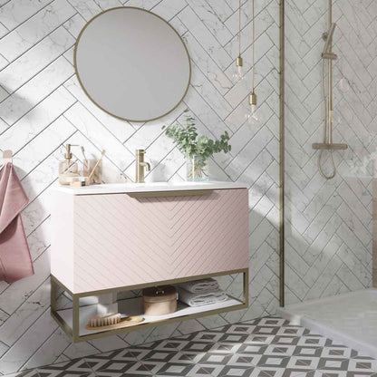 Luxe81 Chevron Wall Hung Vanity Unit
