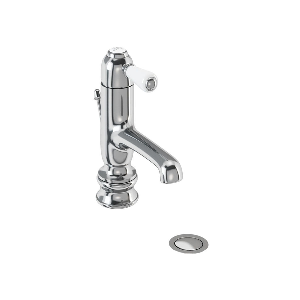 Burlington Chelsea Regent Straight Basin Mono Tap with Pop-up Waste