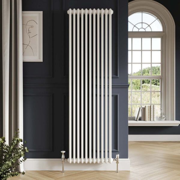 Luxe81 2 Column White Vertical Designer Radiator – Tiles and Beyond ...