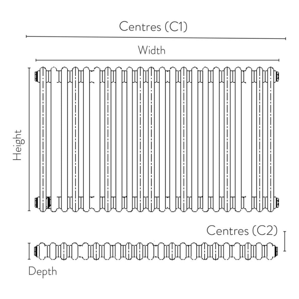 Luxe81 2 Column Horizontal Designer Radiator