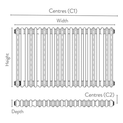 Luxe81 3 Column Horizontal Designer Radiator