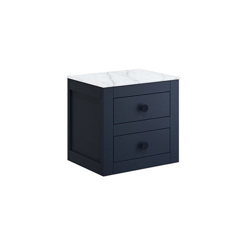 Crosswater Canvass 485 Double Drawer Unit with Carrara Marble Effect Worktop