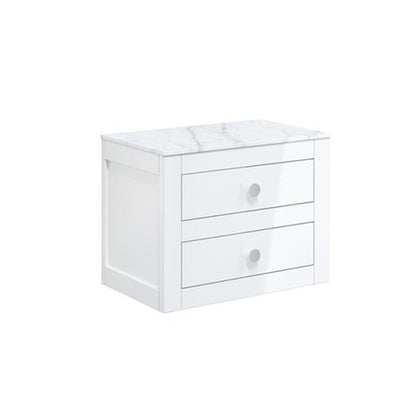 Crosswater Canvass 600 Double Drawer Unit with Carrara Marble Effect Worktop