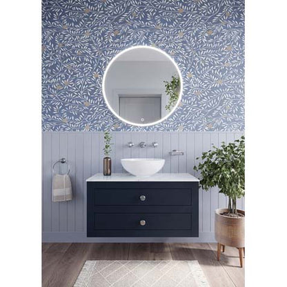 Crosswater Canvass 900 Double Drawer Unit with Carrara Marble Effect Worktop