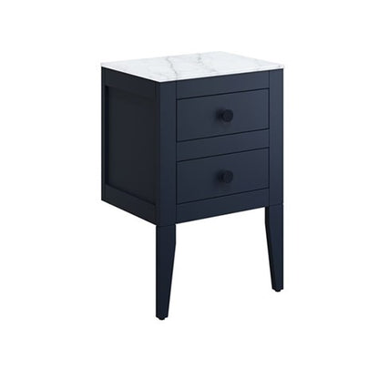 Crosswater Canvass 485 Double Drawer Unit with Carrara Marble Effect Worktop