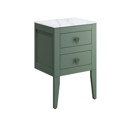 Crosswater Canvass 485 Double Drawer Unit with Carrara Marble Effect Worktop