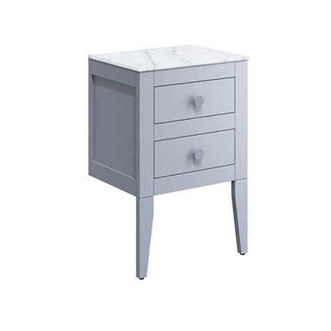 Crosswater Canvass 485 Double Drawer Unit with Carrara Marble Effect Worktop