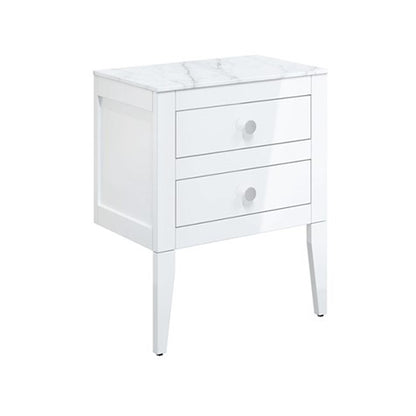 Crosswater Canvass 600 Double Drawer Unit with Carrara Marble Effect Worktop