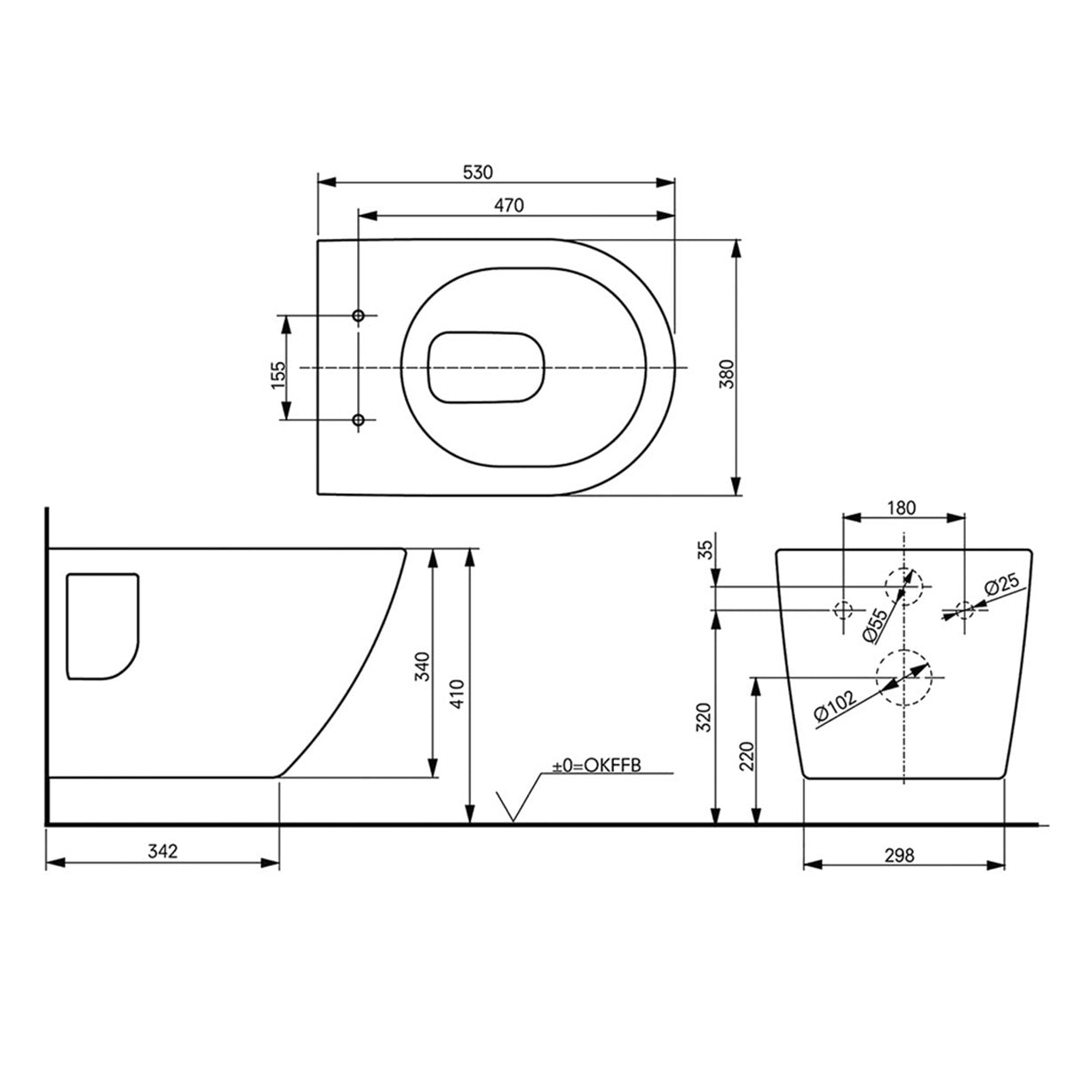 Toto NC CW762Y Wall-Hung Washdown Rimless WC Pan – 380 x 530mm