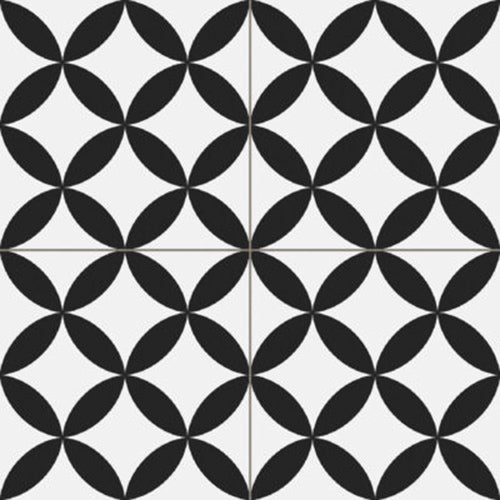 Luxe81 Tradition Circle Black Tile 450x450x9mm PRTRA45CIBK