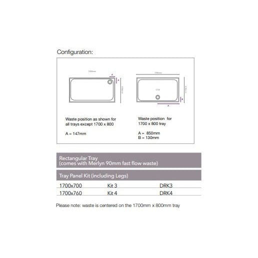 Merlyn Mstone Rectangular Shower Tray