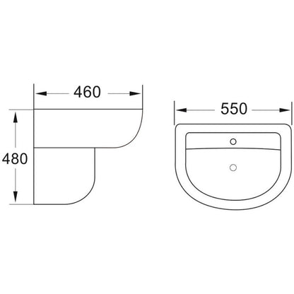 Luxe81 Deia Basin and Pedestal