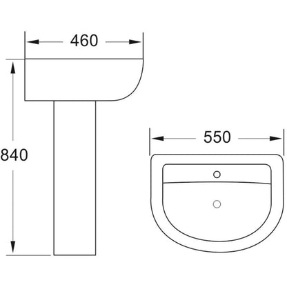 Luxe81 Deia Basin and Pedestal