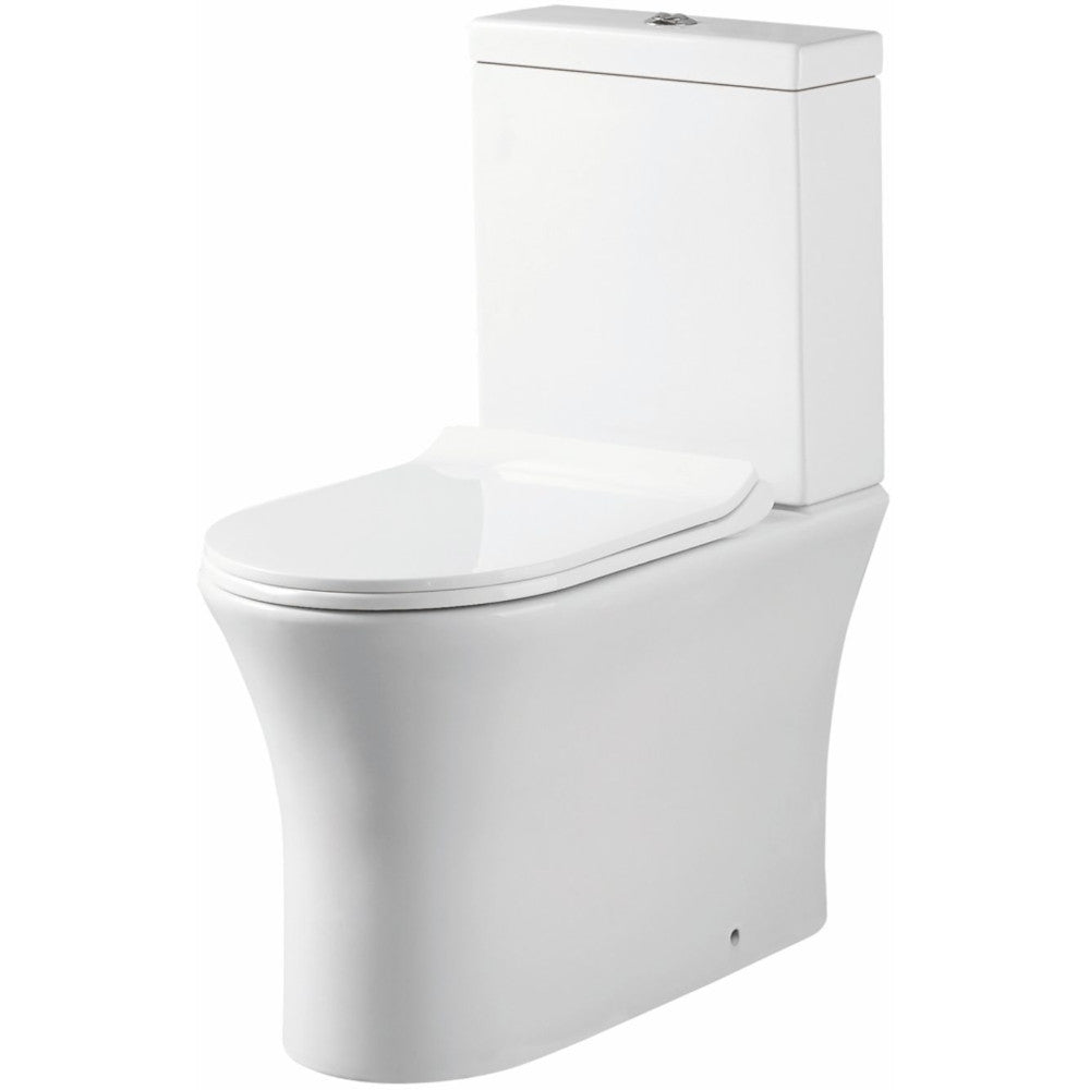 Luxe81 Deia Closed Back Comfort Height Rimless Close Coupled Toilet and Slim Soft Close Seat
