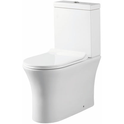Luxe81 Deia Closed Back Comfort Height Rimless Close Coupled Toilet and Slim Soft Close Seat