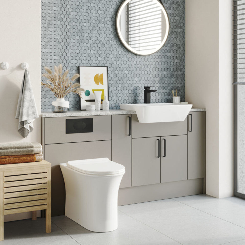 Luxe81 Deia Rimless Comfort Height Back to Wall Toilet with Soft Close Seat