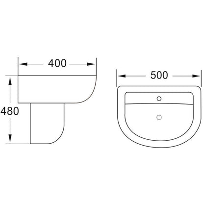 Luxe81 Deia Basin and Pedestal