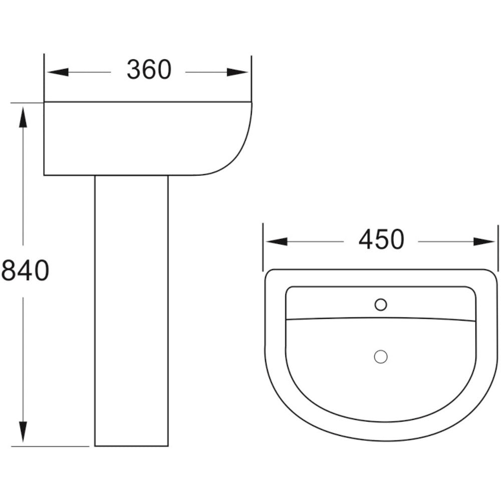 Luxe81 Deia Basin and Pedestal