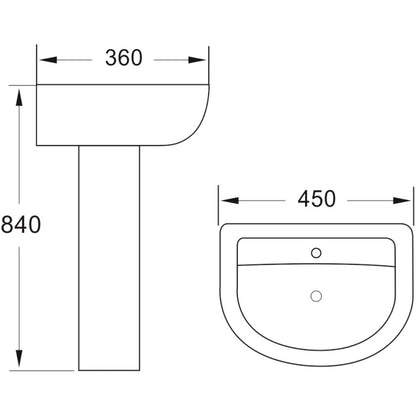 Luxe81 Deia Basin and Pedestal