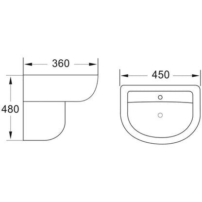 Luxe81 Deia Basin and Pedestal