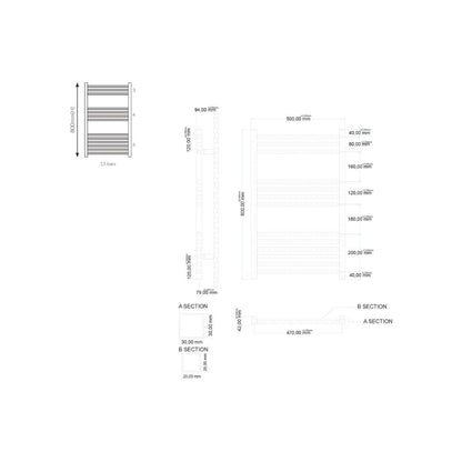 Luxe81 Simona Designer Chrome Towel Rail