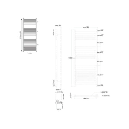 Luxe81 Simona Designer Chrome Towel Rail