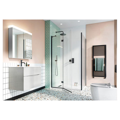 Crosswater Design 8 Hinged Door with Inline Panel