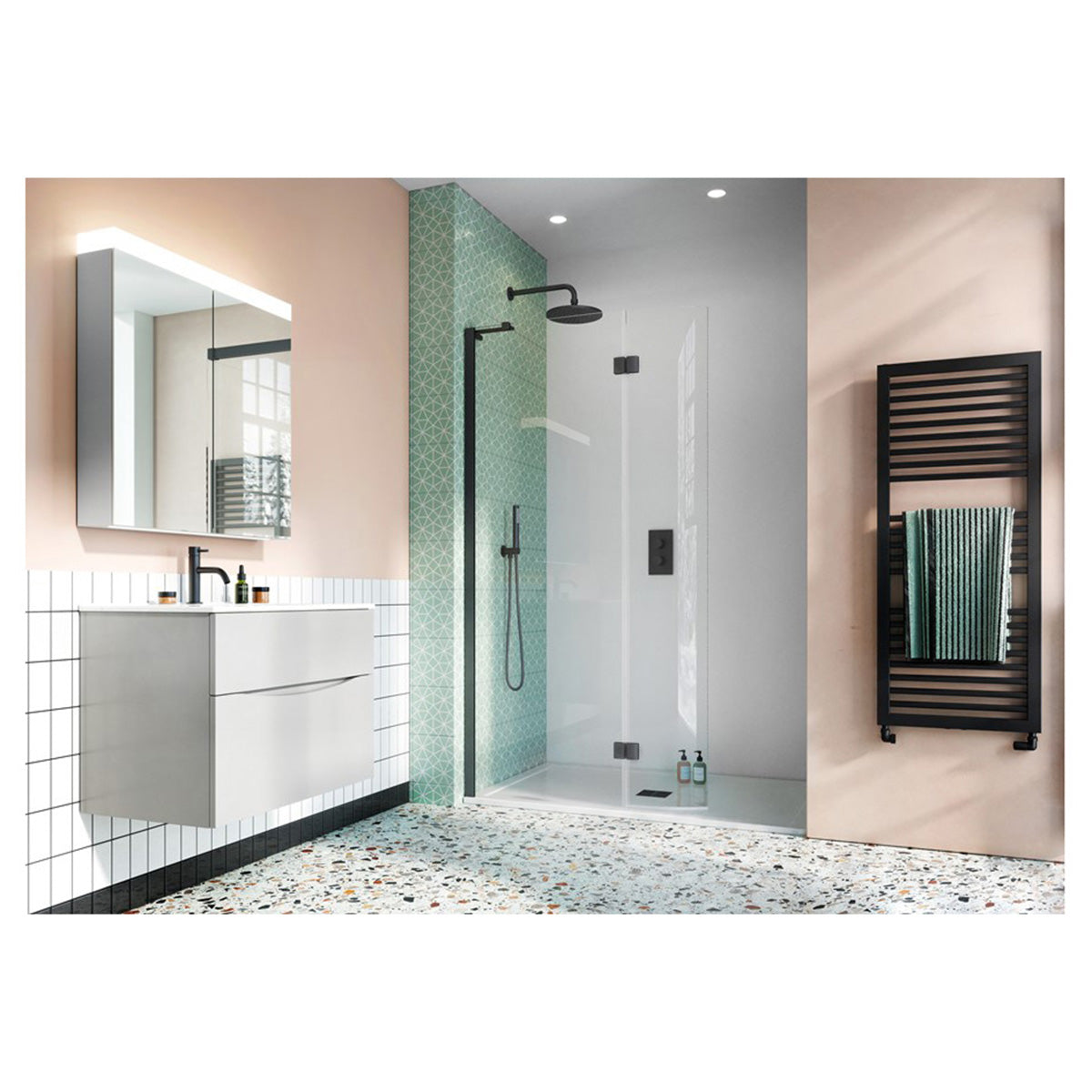 Crosswater Design DWQSC1400_V2 8 Walk In Easy Access Shower Enclosure, Easy Access