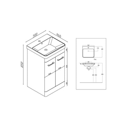Luxe81 Ella Wall Hung Vanity Unit