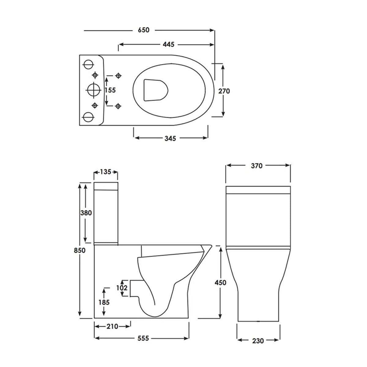 Essential EC7026 IVY Comfort Height White Close Coupled Back To Wall WC Pack