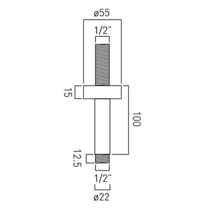 Vado Fixed Ceiling Mounted Shower Arm 100mm