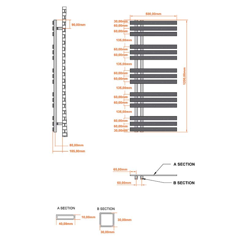 Luxe81 Elizabeth Chrome Towel Radiator