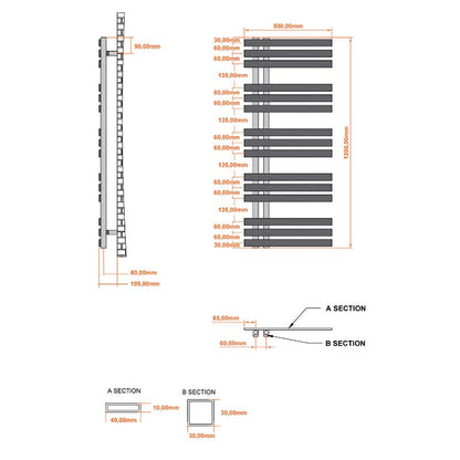 Luxe81 Elizabeth Chrome Towel Radiator